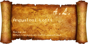 Angyalosi Lotti névjegykártya